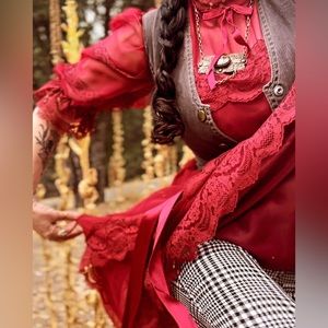 1970 Vintage Elderberry Chiffon and Lace dress by Dance Allure for Alfred Angelo